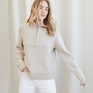 Jenni Kayne half zip boucle wool sweater